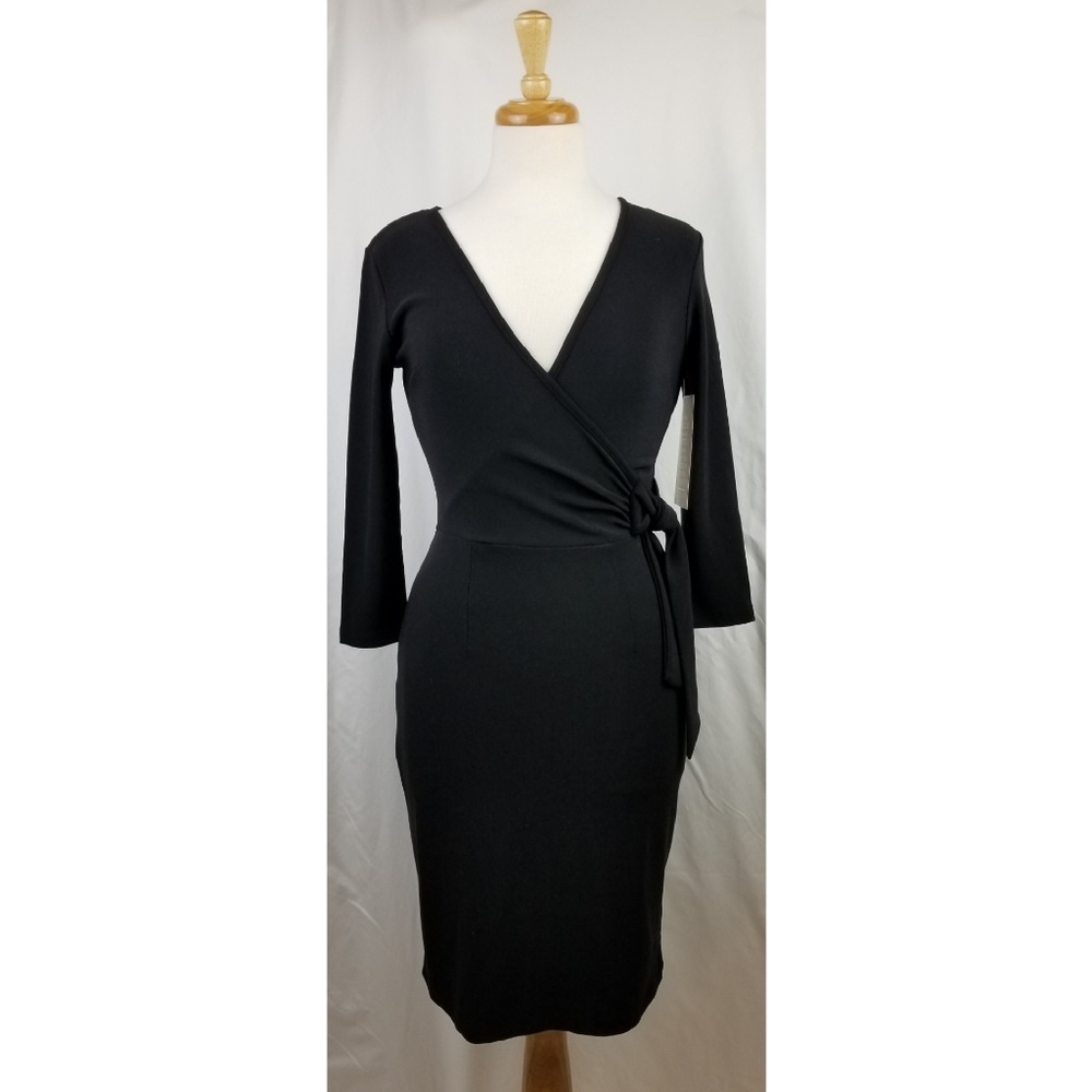 NWT Boston Proper Travel Faux Wrap Dress - Black 0